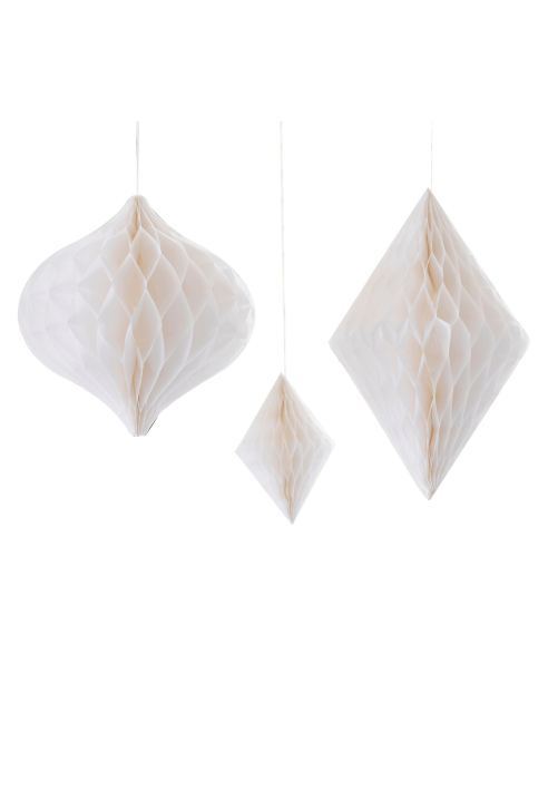 Ginger Ray BW-435 Honeycombs Blanc