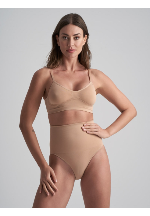 BYE BRA Hipster Taille Haute Sans Coutures Beige ()