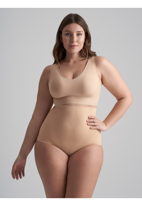 BYE BRA Culotte Invisible Taille Haute Beige ()