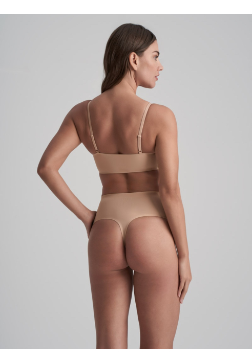 BYE BRA String Invisible Taille Mi-Haute Beige