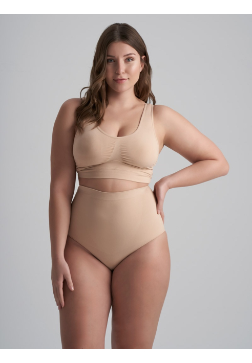 BYE BRA Soft touch Culotte taille haute Beige ()