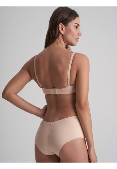 BYE BRA Culotte Taille Mi-Haute à Dos Bas Beige ()