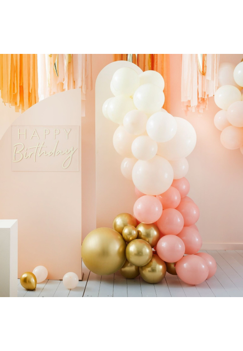 Ginger Ray MIX-378 Mix It Up Gold & Peach Arche de ballons