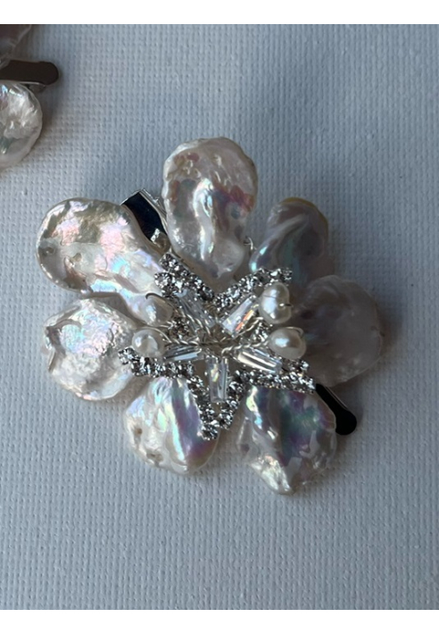 Sally Jane Bridal Barrette Lilly Argent