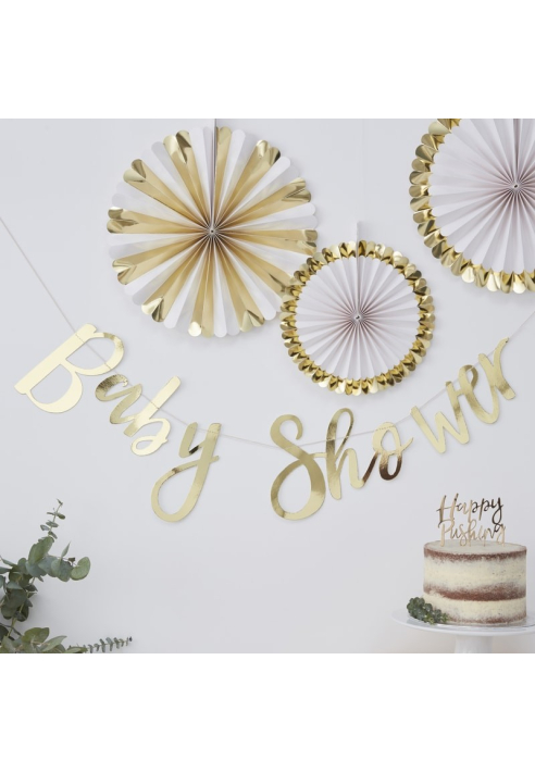 Guirlande dorée "Baby Shower" | Oh Baby! ()