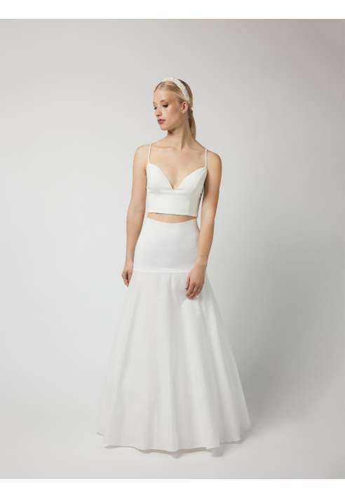 Poirier PC45-190J Jupon Ligne A 190 cm Ivoire Blush ()