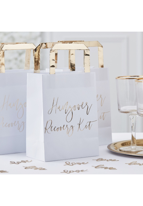 Ginger Ray GO-145 Gold Wedding Hangover Recovery Kit Sacs ()