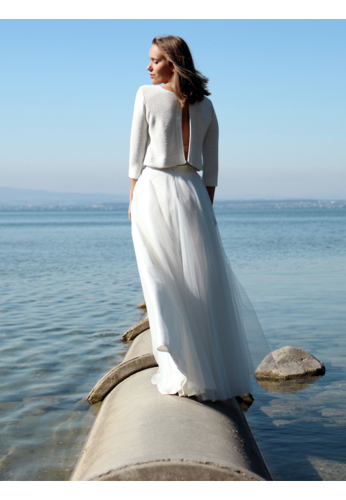 Forever & Eva P5310G Manteau de Mariée Lurex Argent ()