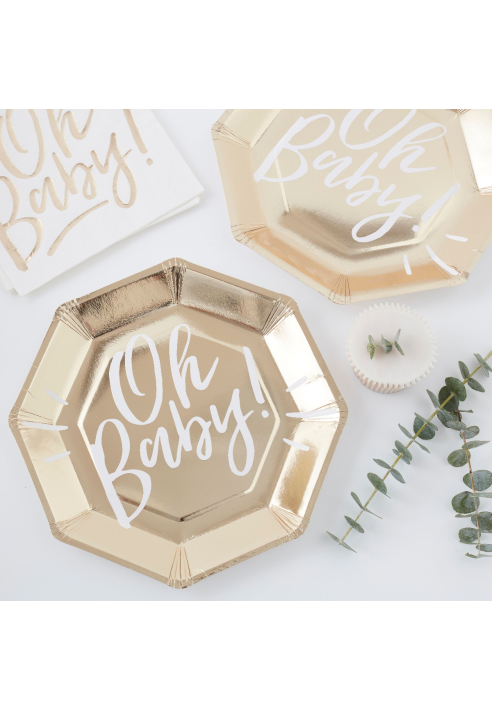 Ginger Ray OB-101 Oh Baby Assiettes
