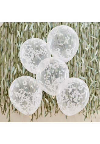 Ginger Ray BAB-125 Botanical Baby Ballons de Confettis