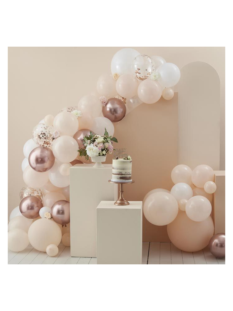Ginger Ray BL-104 Floroal Baby Peach & Rose Gold Arche de ballons main product photo