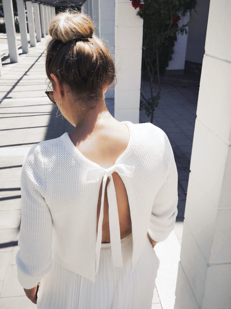 Forever & Eva Pull de mariée avec bande de satin P5344 main product photo