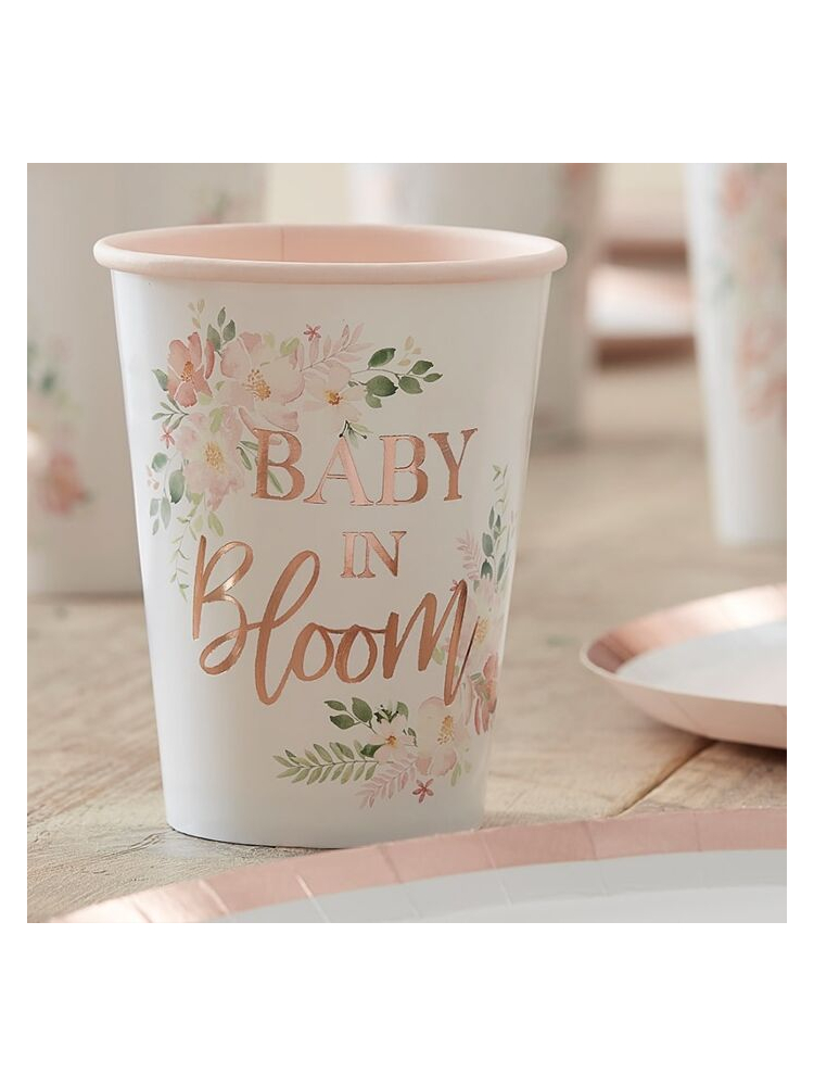 Ginger Ray BL-116 Floral Baby Shower Tasses main product photo