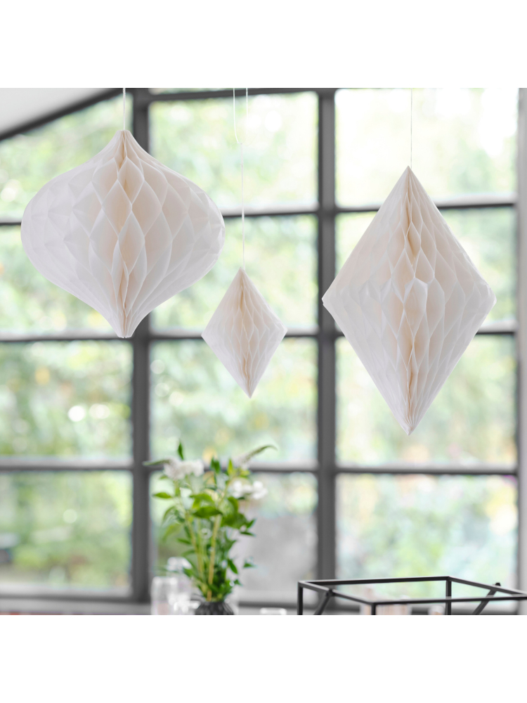 Ginger Ray BW-435 Honeycombs Blanc main product photo