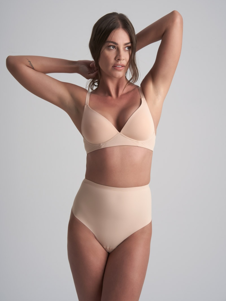 BYE BRA String Taille Mi-Haute Sculptant Beige main product photo