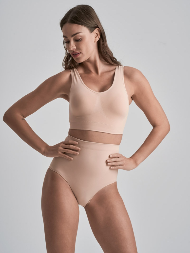 BYE BRA Soft Touch Culotte Taille Moyenne Beige main product photo