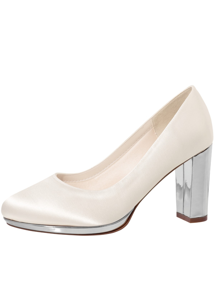 Rainbow Club Clair Chaussure Mariage Ivoire Argent main product photo