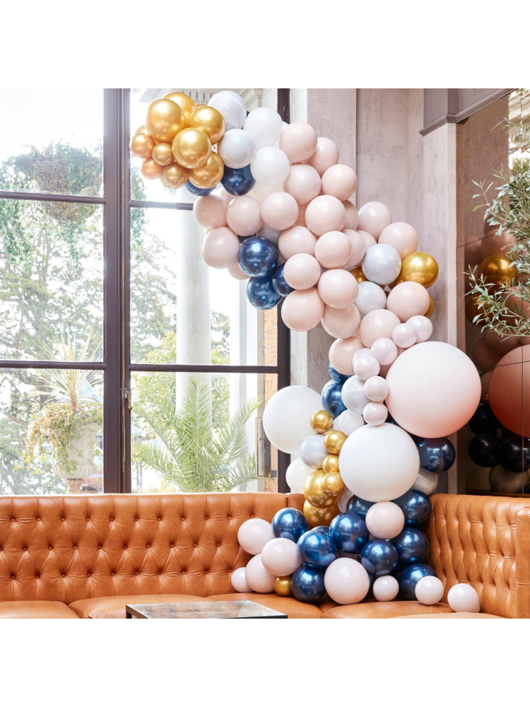 Ginger Ray BA-324 Balloon Arch Marble, Grey & Chrome Gold Arche de ballons main product photo