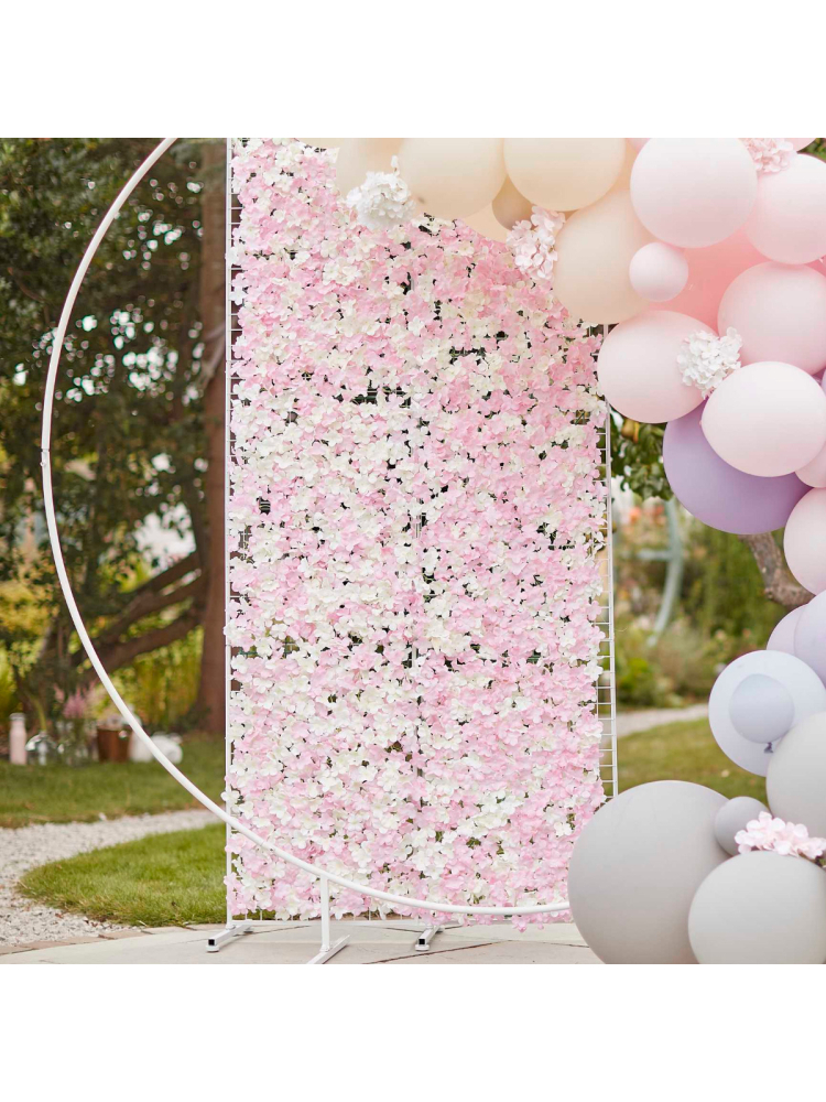 Ginger Ray PAMA-100 Rose & Blanc Fleurs Backdrop main product photo