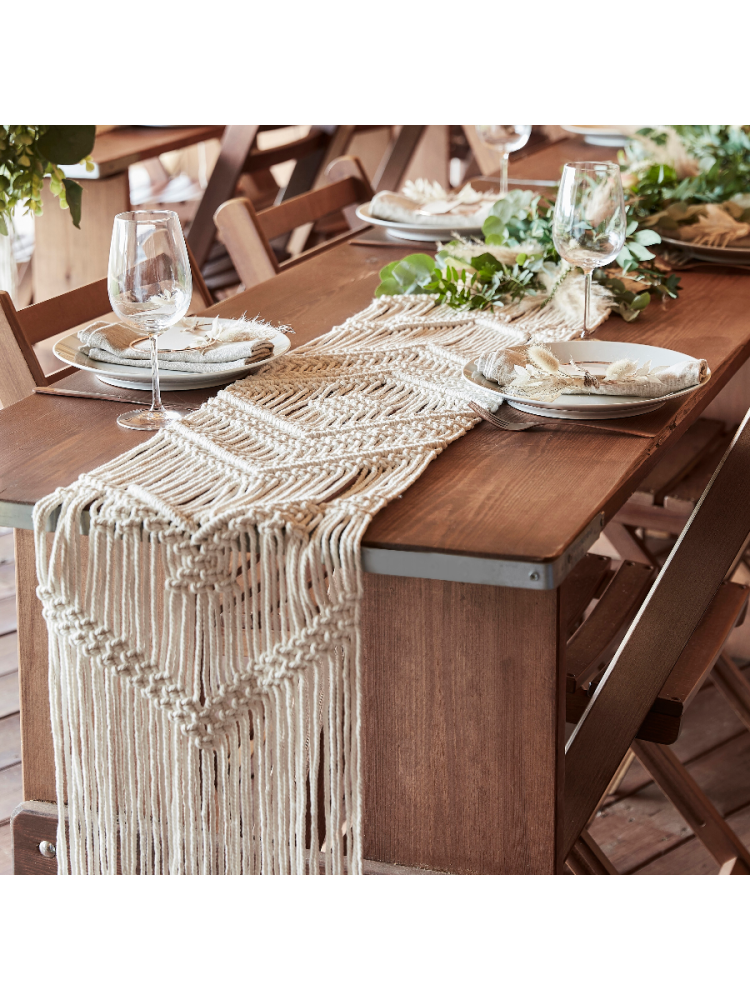 Ginger Ray PAMA-117 Chemin de Table Macramé Blanc main product photo