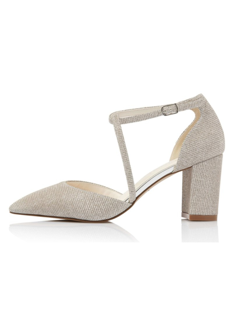 Rainbow Club Meggy Chaussures de Mariée – Champagne Métallisé main product photo