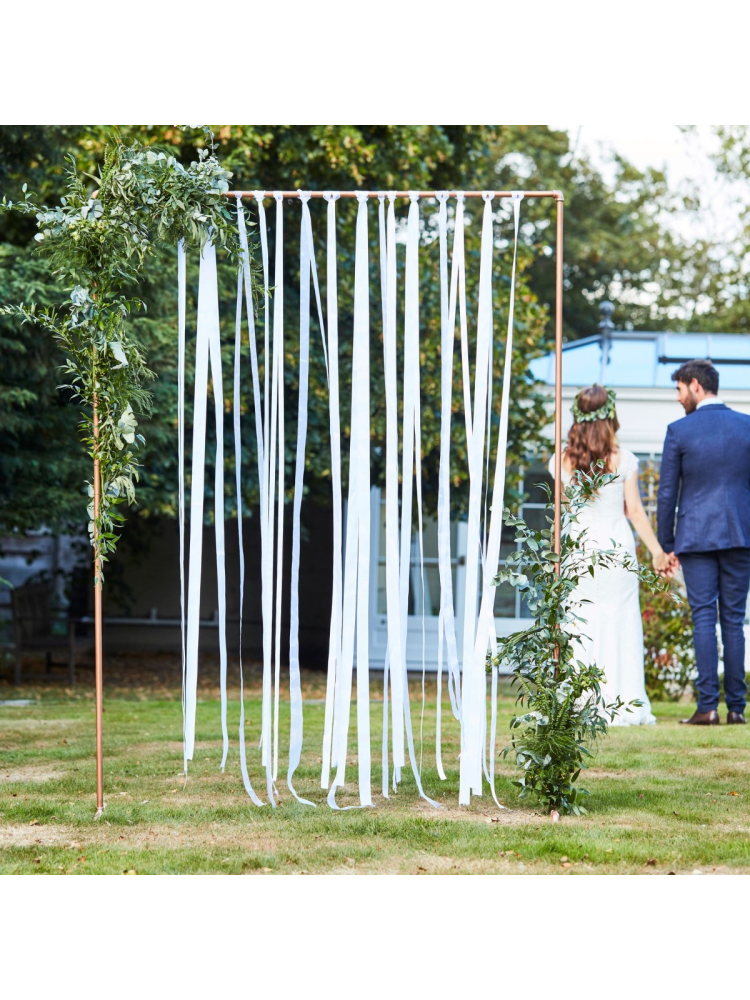 Ginger Ray BR-303 Botanical Wedding Fond de Ruban Blanc main product photo