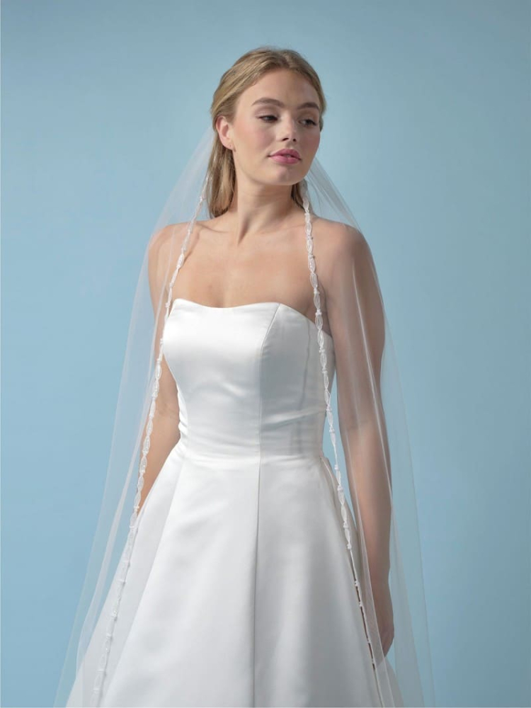 Poirier S430-280-SOFT Voile Perles & Paillettes Bordure - 280 cm main product photo