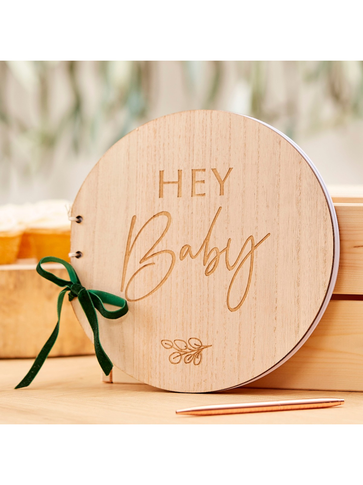 Ginger Ray BAB-107 Botanical Baby Livre d'or en bois main product photo