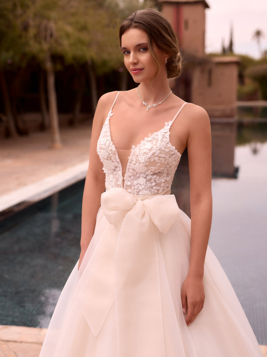 Bianco Evento E501 – Corset de mariée en tulle et dentelle, ivoire main product photo