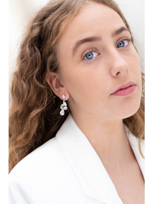 Abrazi Zoe Swarovski Boucle d'Oreille Argent main product photo