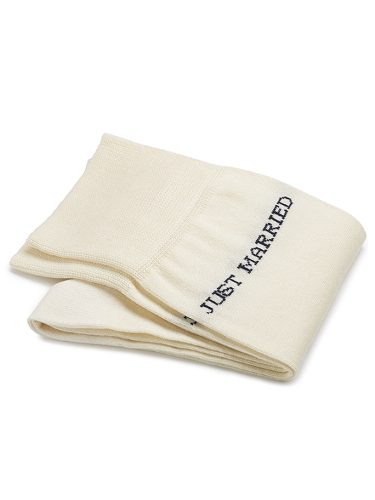 Carlo Lanza Just Married Chaussettes en Coton Blanc Ivoire main product photo