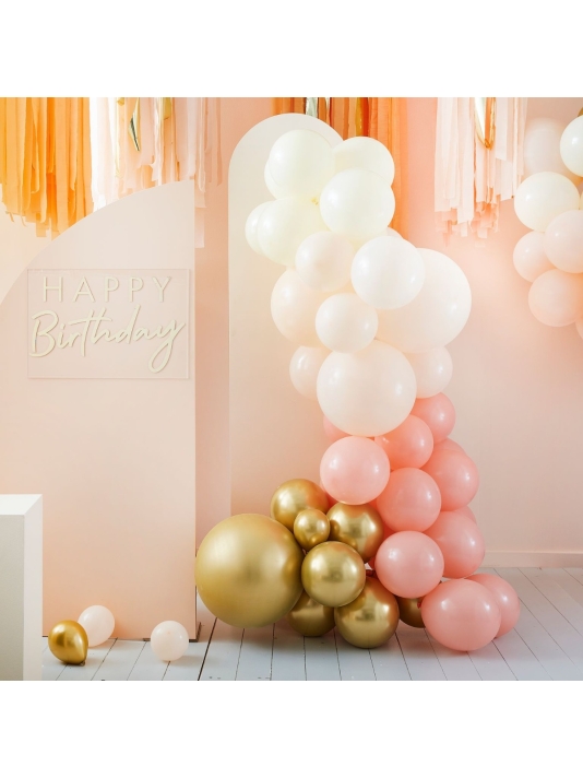 Ginger Ray MIX-378 Mix It Up Gold & Peach Arche de ballons main product photo
