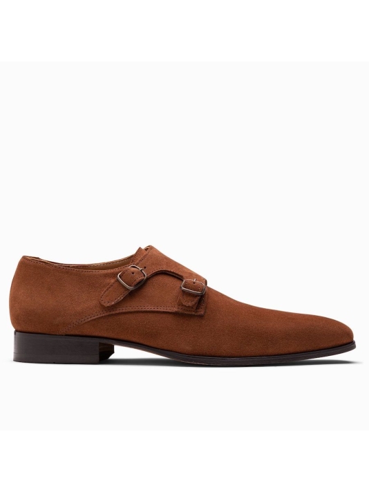 Paulo Bellini Ugento Chaussure Mariage Homme Suède Cognac main product photo