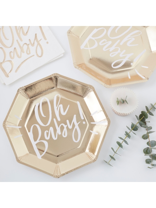 Ginger Ray OB-101 Oh Baby Assiettes main product photo