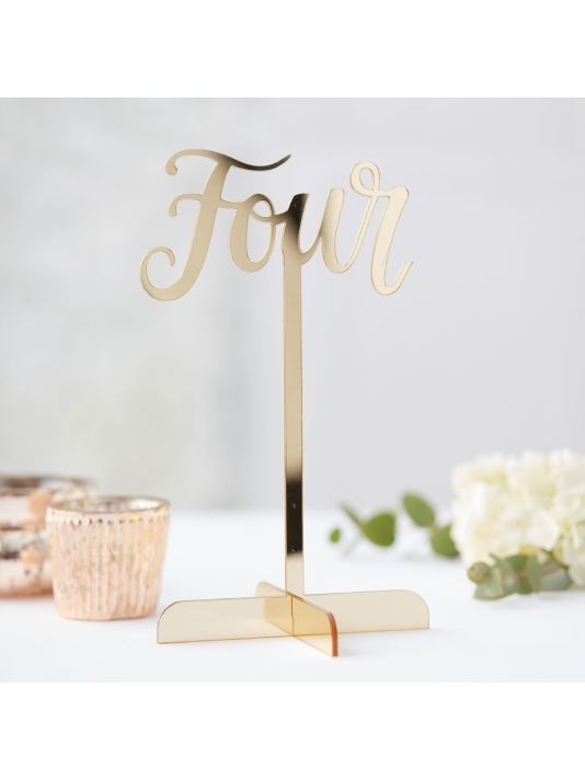 Ginger Ray GO-116 Gold Wedding Numéros de Table en Acrylique main product photo